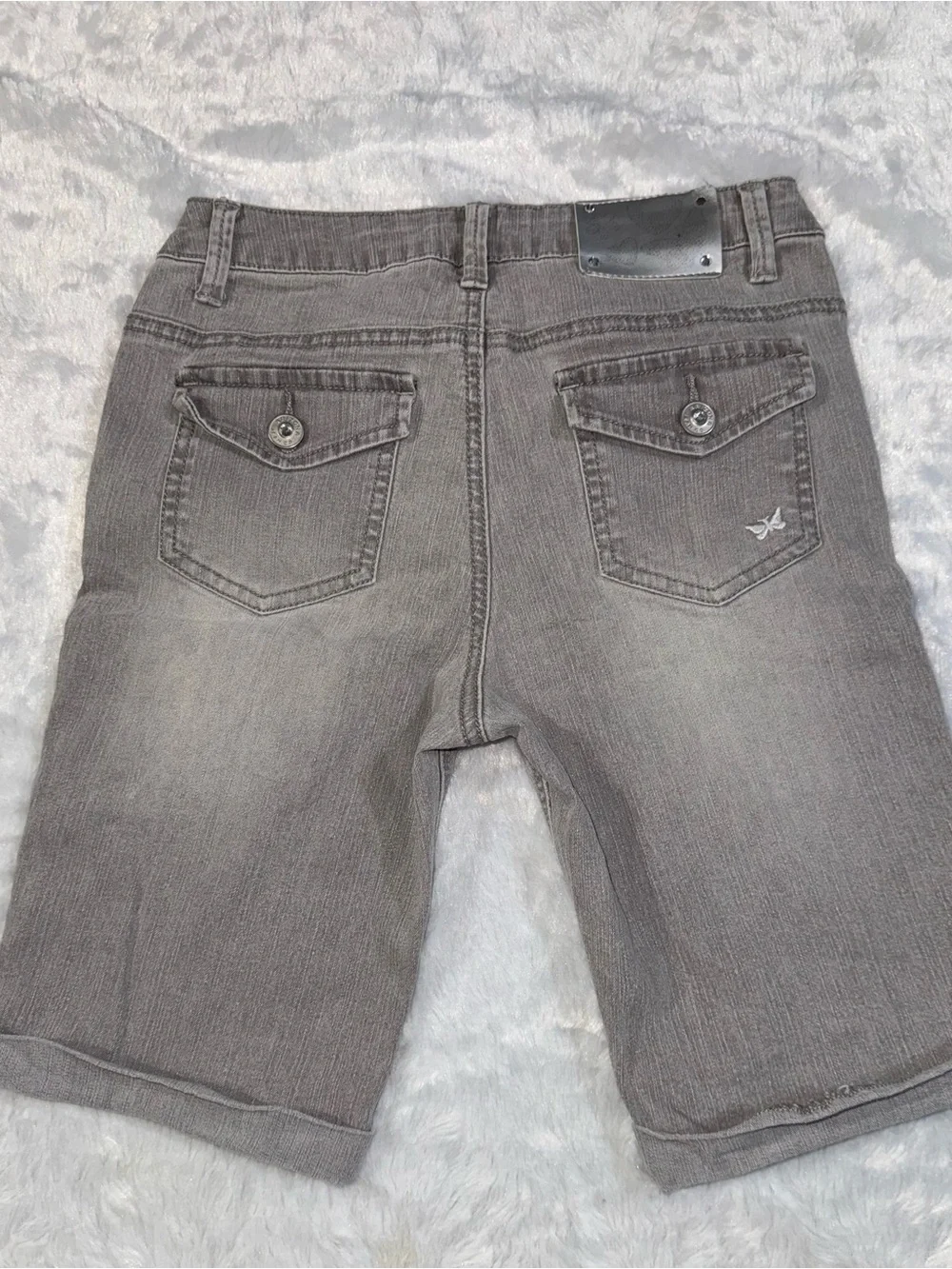 Arizona Jean Company Gray Rolled Hem Bermuda Shorts